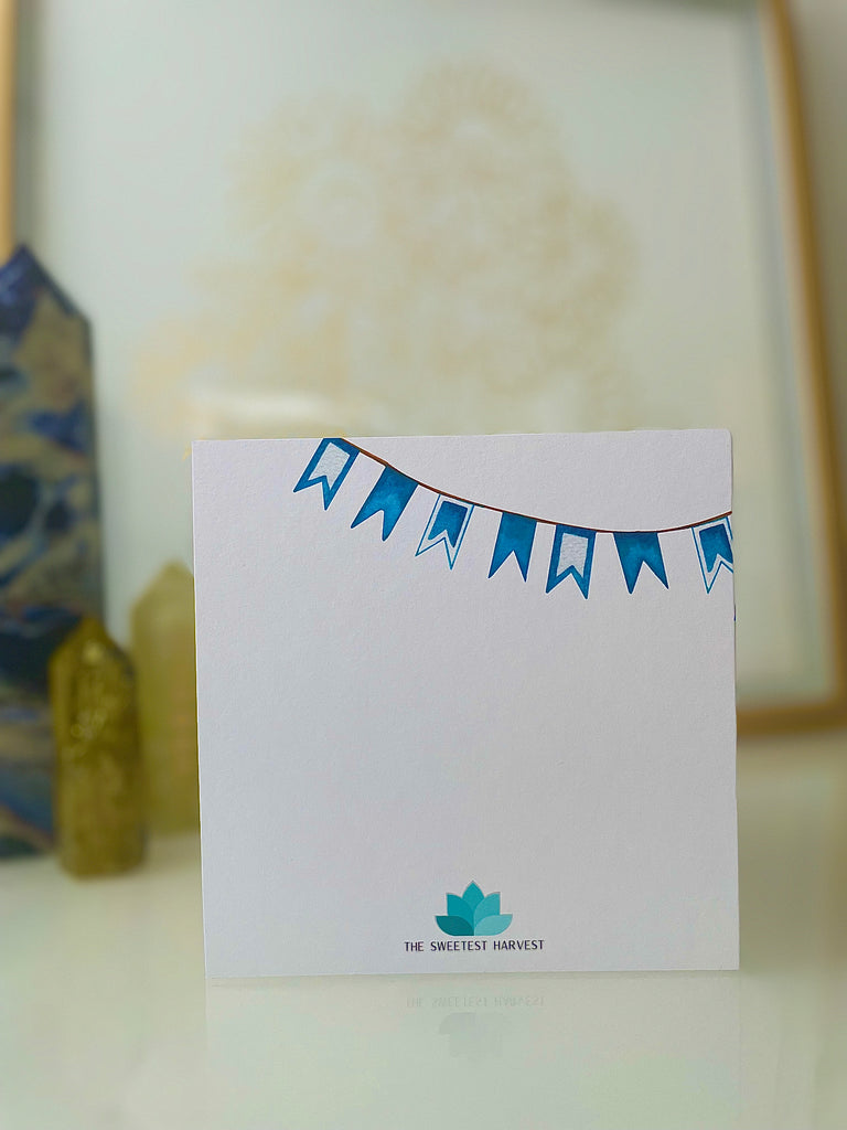 Congratulations Card - Blue Bunting - The Sweetest Harvest