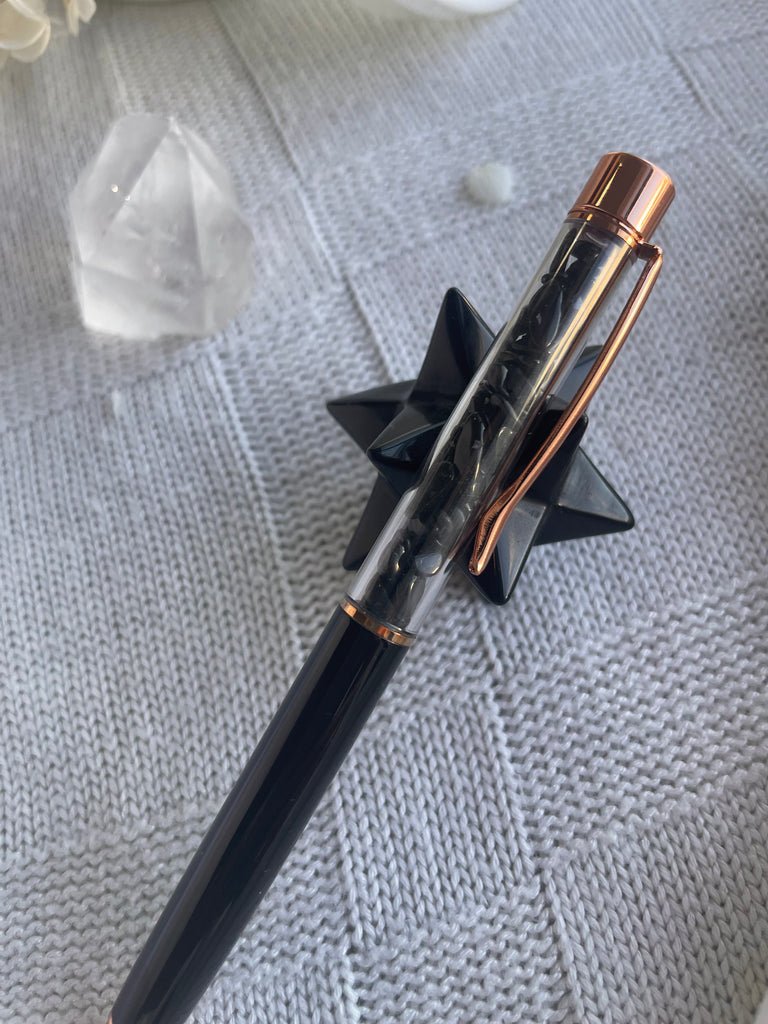 Black Obsidian Crystal Pen - The Sweetest Harvest