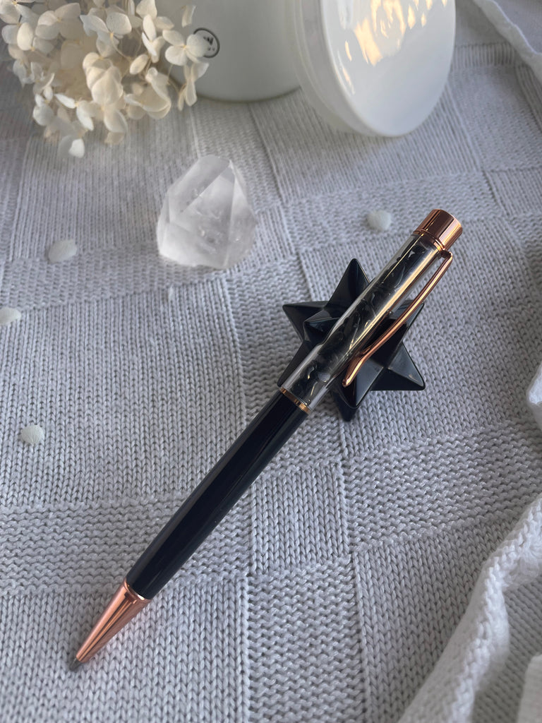 Black Obsidian Crystal Pen - The Sweetest Harvest