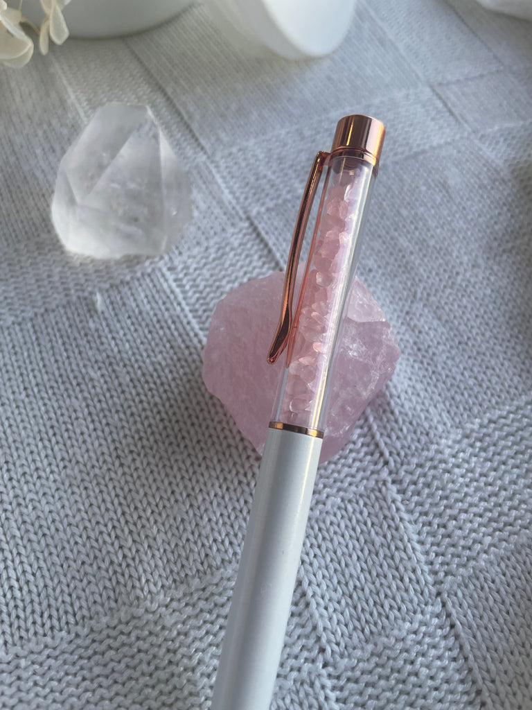 Rose Quartz Crystal Pen - The Sweetest Harvest