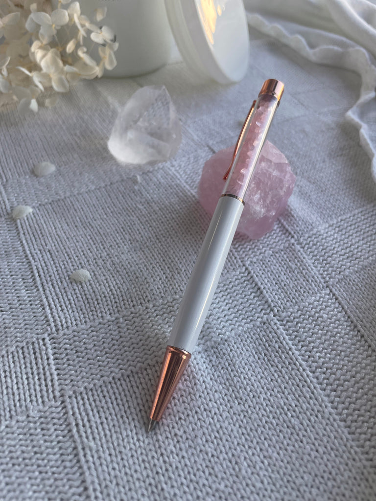 Rose Quartz Crystal Pen - The Sweetest Harvest